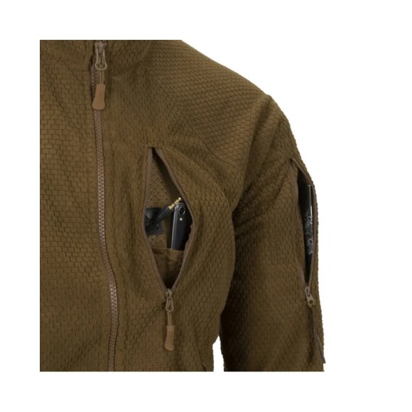 Helikon Alpha Tactical Grid Fleece Sweatshirt Coyote L/Regular Bl-Alt-Fg-11-B05 - тактичний флісовий світшот Coyote L/Regular Bl-Alt-Fg-11-B05