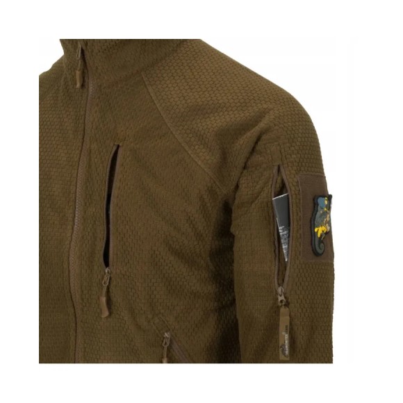 Helikon Alpha Tactical Grid Fleece Sweatshirt Coyote L/Regular Bl-Alt-Fg-11-B05 - тактичний флісовий світшот Coyote L/Regular Bl-Alt-Fg-11-B05