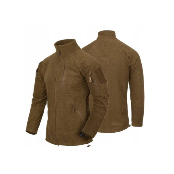 Helikon Alpha Tactical Grid Fleece Sweatshirt Coyote L/Regular Bl-Alt-Fg-11-B05 - тактичний флісовий світшот Coyote L/Regular Bl-Alt-Fg-11-B05