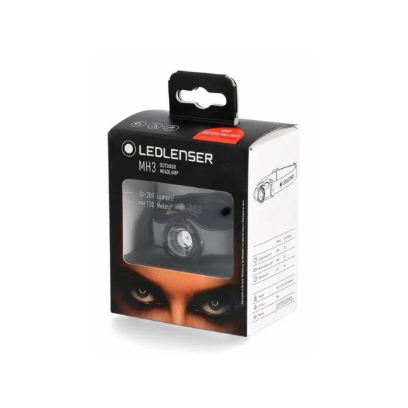 Ledlenser Mh3, налобний ліхтар, 200 Lm, сірий