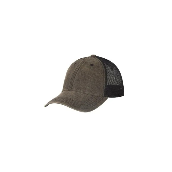 Czapka Helikon Trucker Plain - Dirty Washed Cotton - Dirty Washed Black/ Czarny