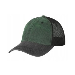 Czapka Helikon Trucker Plain - Washed Cotton - Washed Dark Green/Washed Black