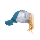 Czapka Notch Classic Adjustable Teal/Grey Ponytail - Standard Notch
